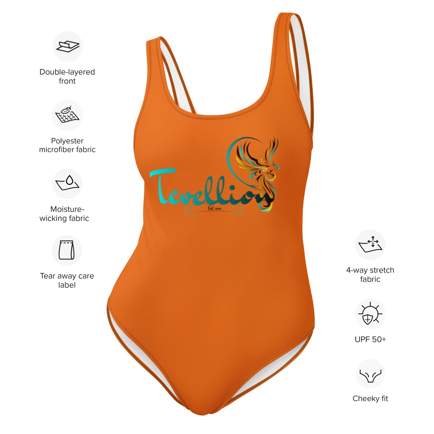 Tevellion Orange One-Piece Swimsuit