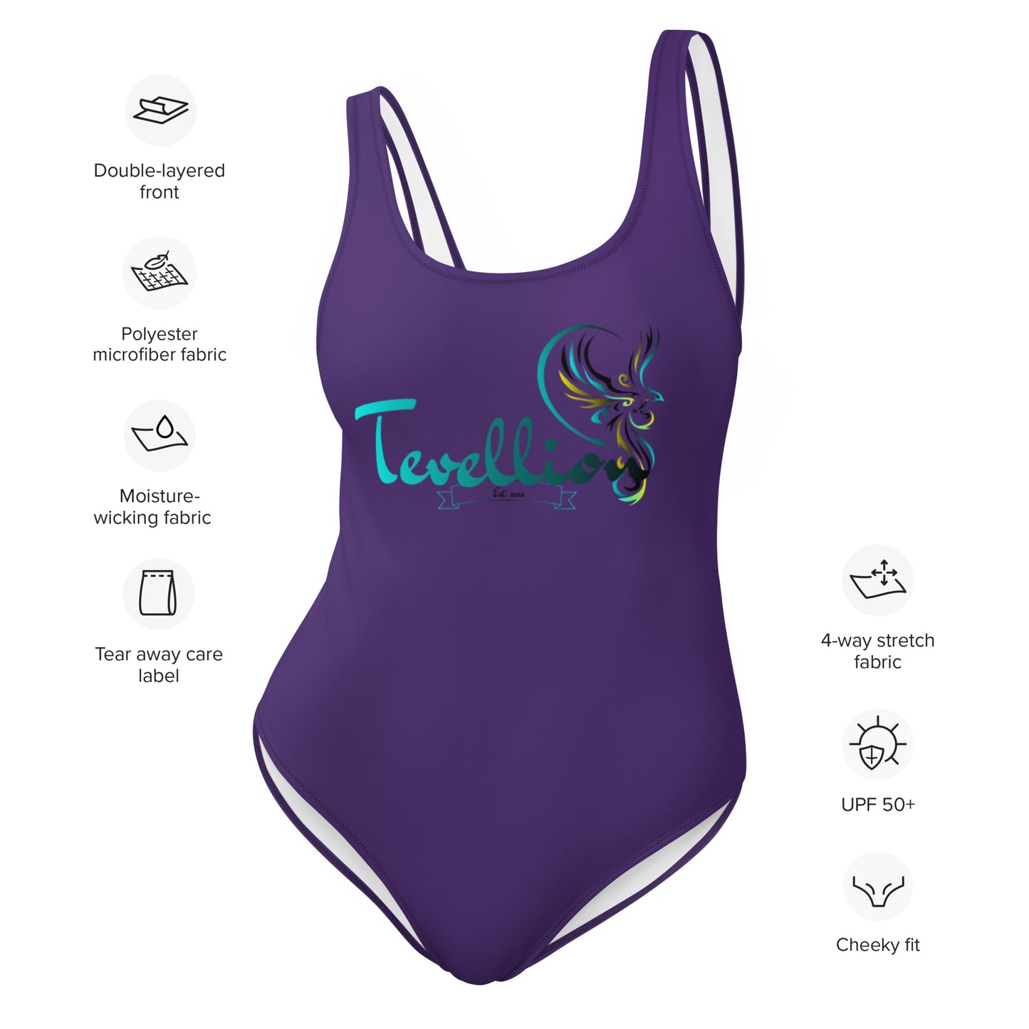 Tevellion Purple One-Piece Swimsuit