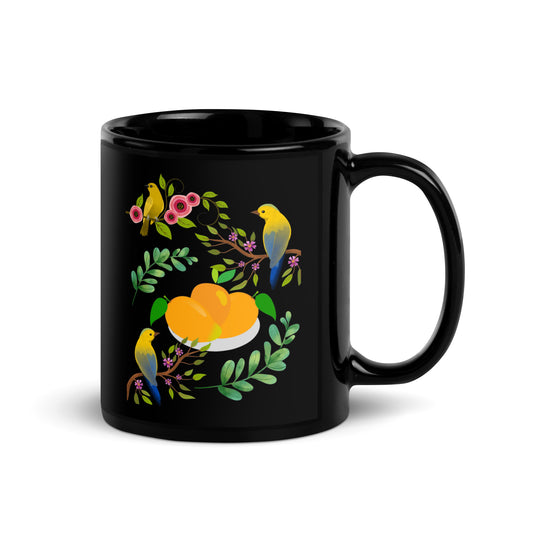 Sweet Nature Black Glossy Mug