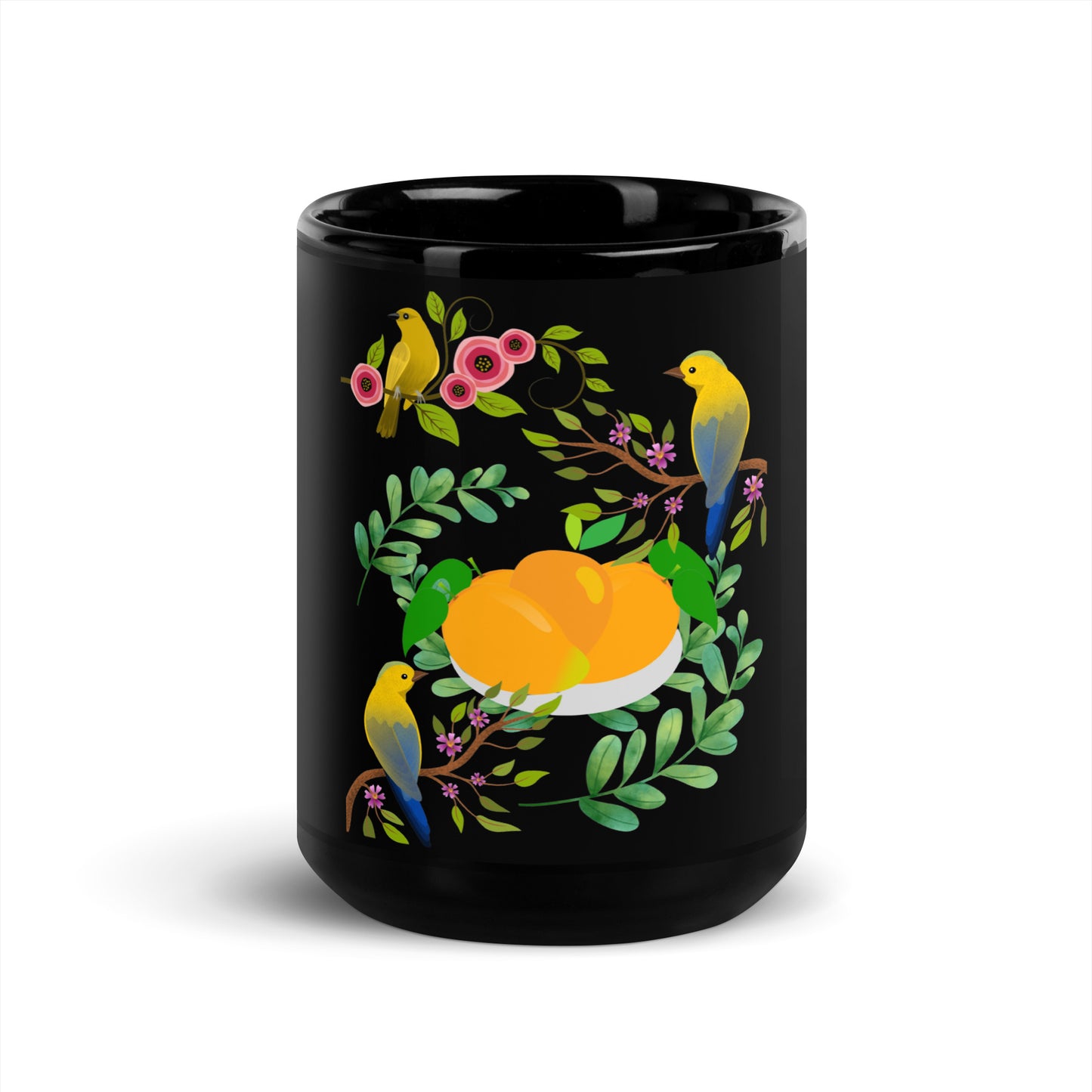 Sweet Nature Black Glossy Mug